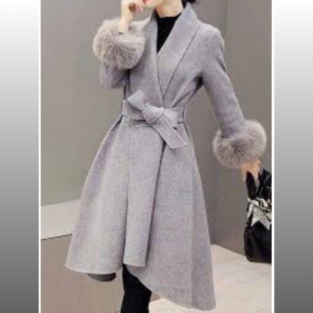 Gray High Low Dress Coat
